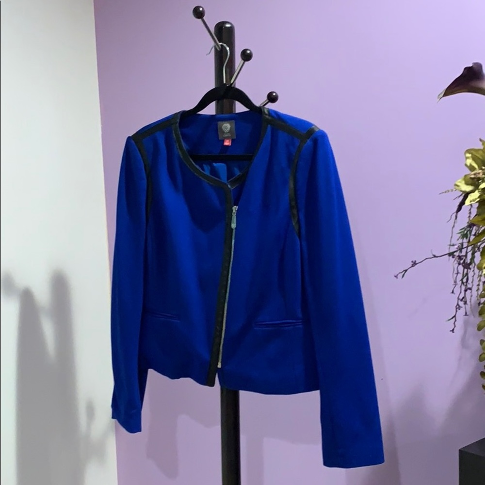 Vince Camuto cobalt blue with black trim jacket